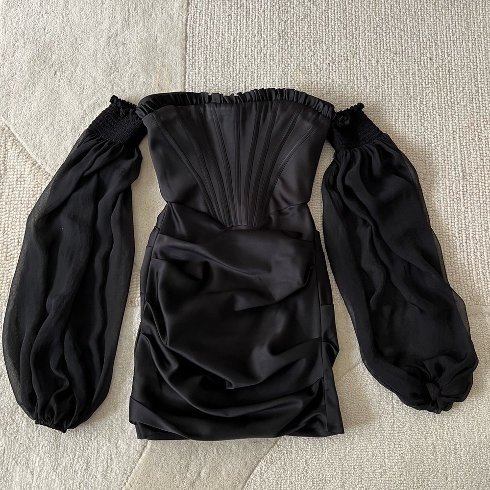House of Cb off shoulder bustier mini dress